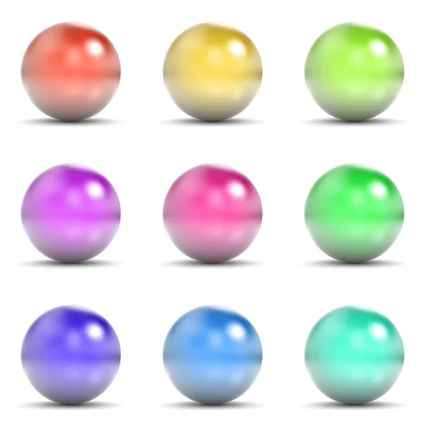 Set de esfera metálica colorida —  Fotos de Stock