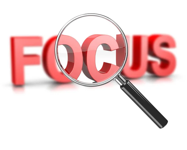 Magnifier Focus Text — Stock Photo, Image