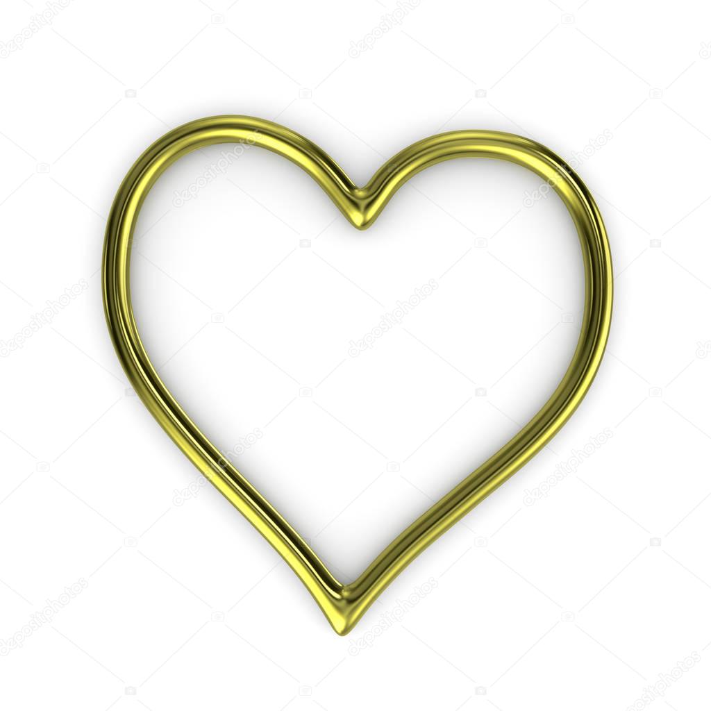 Heart Shape Gold Ring Frame