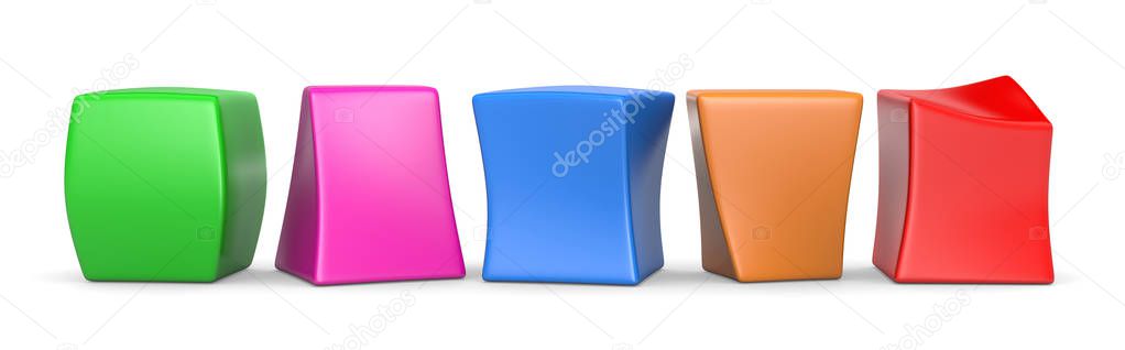 Five Colorful Blank Funny Cubes