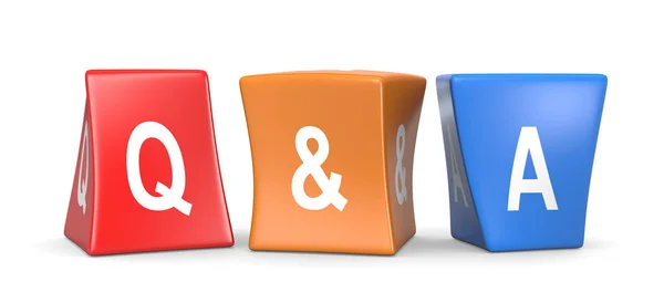 Question and Answer Concept Funny Cubes — Stock Photo, Image