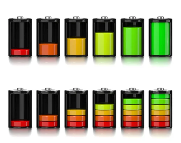 Sada baterií úroveň nabití — Stock fotografie
