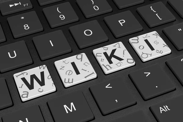 Wiki のコンピューターのキーボード — ストック写真