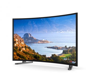 TV seti kavisli ekran ile