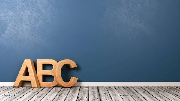 ABC bokstäver på trägolv — Stockfoto