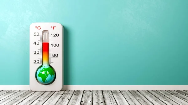 Dünya termometre küresel ısınma konsepti — Stok fotoğraf