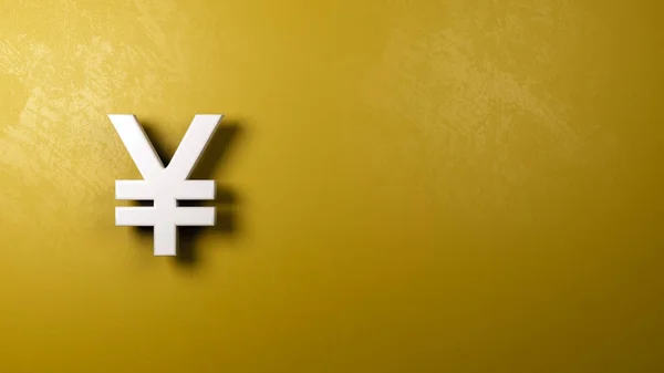 Yuan or Yen Currency Symbol Shape Against Wall — Stock Photo, Image