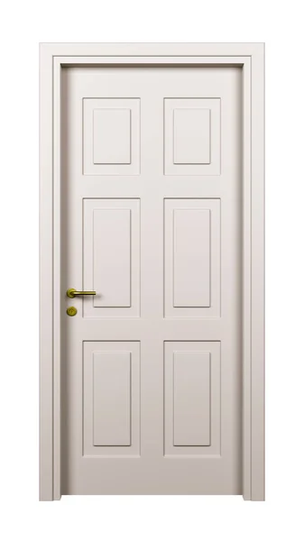 Closed White Door Isolated — Stock Photo, Image