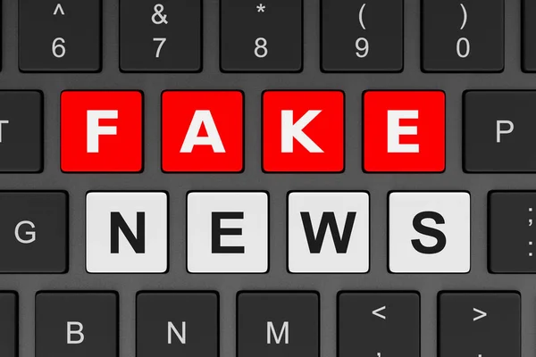 Концепція комп'ютерної клавіатури Fake News — стокове фото