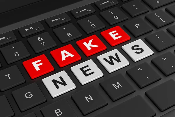 Концепція комп'ютерної клавіатури Fake News — стокове фото