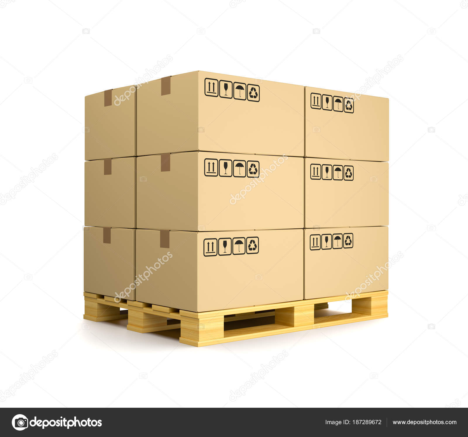 Download Cardboard Boxes On A Pallet Stock Photo Image By C Mrgao 187289672