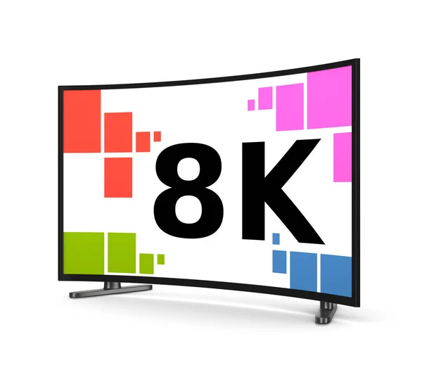 8K Television Set Curved Screen — Stock Photo, Image