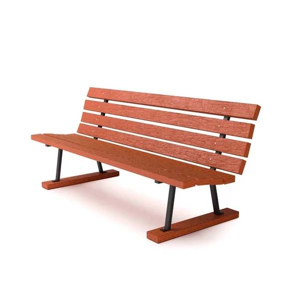 Wooden Bench on White Background — Stock Photo, Image