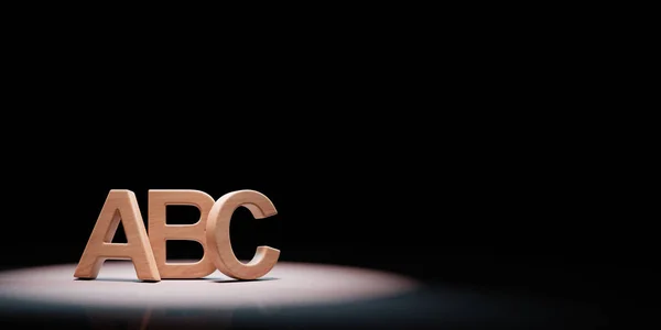 Abc Letters Gespot op zwarte achtergrond — Stockfoto