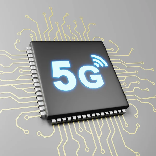 Koncepcja technologii 5g procesora komputerowego — Zdjęcie stockowe