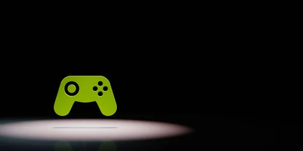 ゲームパッドコントローラシンボルは黒の背景にスポットライト — ストック写真