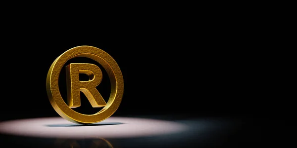 Golden Trademark Symbool Gevlekt op zwarte achtergrond 3d Illustratie — Stockfoto