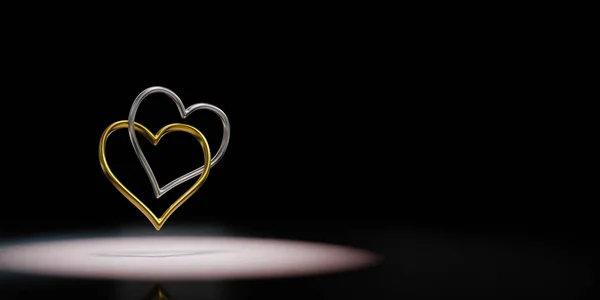 Couple of Chained Heart Shaped Rings 3D Illustration — ストック写真