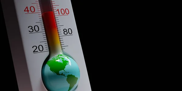 Termometr Ziemi, koncepcja globalnej pandemii — Zdjęcie stockowe