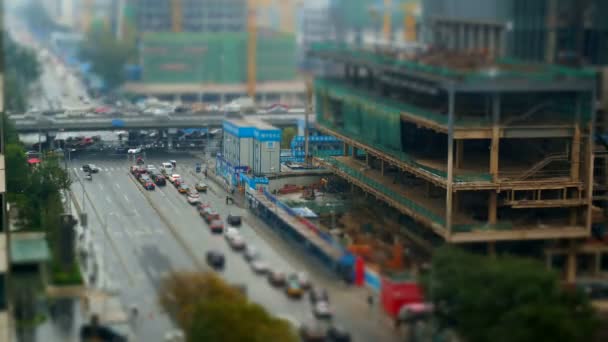 Tilt Shift Time Lapse of Busy City Intersection — Stock Video
