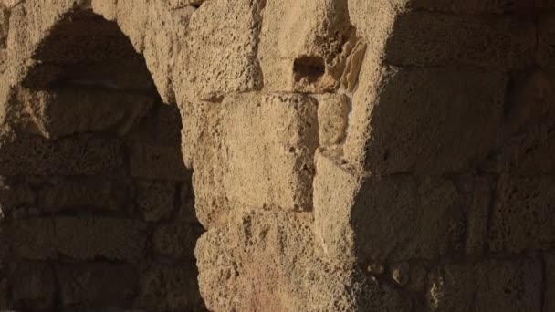 Tight Shot of Remains of Roman Aqueduct in Israel — Stock Video