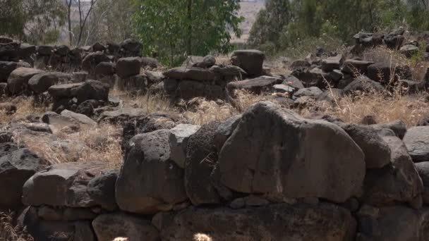 Slow Pan Over Rubble of Old Town in Israel — Stock Video