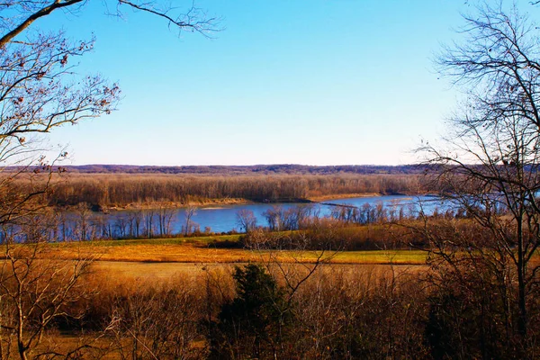 Farbenfrohes Foto Des Flusses Missouri Herbst Weldon Spring Missouri — Stockfoto