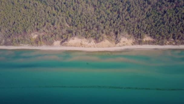 Baikal lago costa da vista aérea — Vídeo de Stock