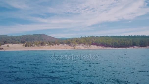 Baikal lago costa da vista aérea — Vídeo de Stock