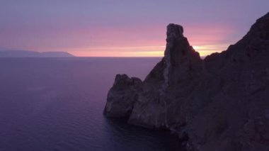 Baykal Gölü kayalardan havadan görünümü