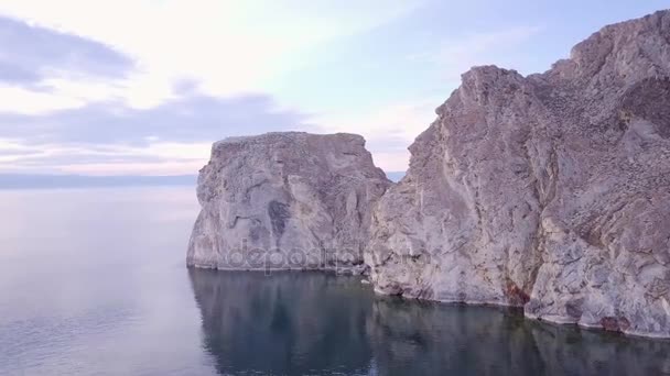 Baikal lago costa da vista aérea — Vídeo de Stock