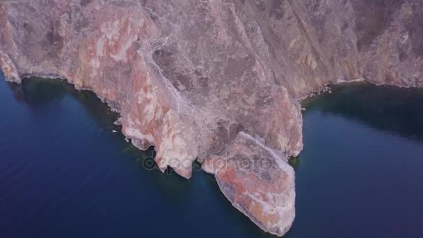 Baikal lago costa da vista aérea — Vídeo de Stock