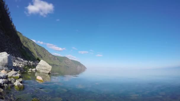 时间流逝云观景观。西伯利亚。贝加尔湖湖岸. — 图库视频影像
