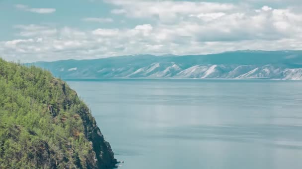 Time lapse Clouds View Landscape. Siberia. Baikal lake shore. — Stock Video