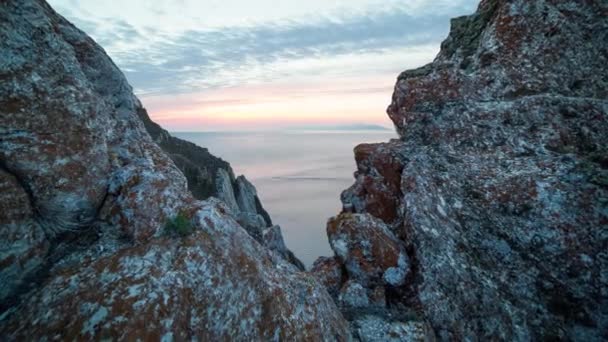 ProRes. Temps écoulé Rayons de Soleil Nuages Vue Lever du Soleil. Paysage. Sibérie . — Video