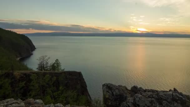 Prores Zonsondergang Tijd Lapse Zonnestralen Wolken Weergeven Sundown Landschap Siberië — Stockvideo