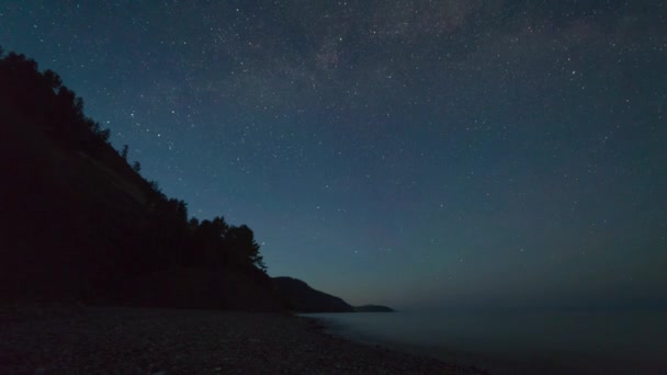 Prores Upływ Czasu Gwiazdy Niebo Toczenia Miejsca Astrofotografii Krajobraz Siberia — Wideo stockowe