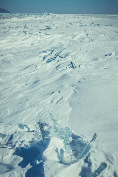 Lago Baikal Paisaje Invierno Siberia Hielo —  Fotos de Stock