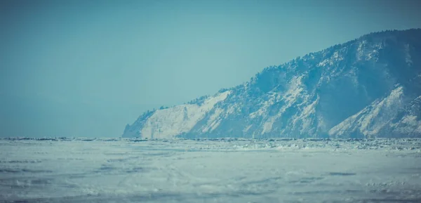 Lago Baikal Paisaje Invierno Siberia Hielo —  Fotos de Stock