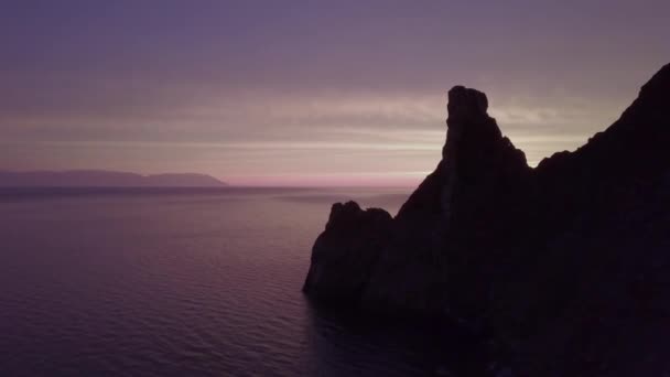 Prores Baikal Lake Shore Rocks Aerial View Landscape — Stock Video