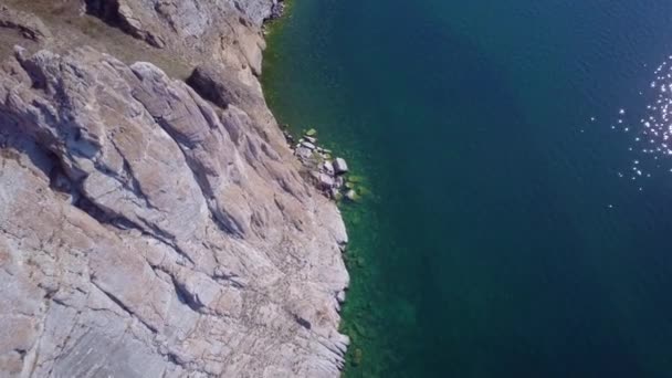 Prores Baïkal Rive Lac Rochers Vue Aérienne Paysage — Video