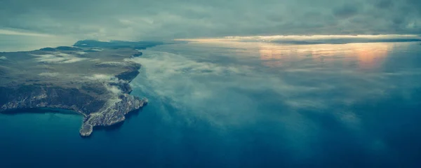 Baikal Sjöstranden Och Stenar Från Flygfoto Landskap — Stockfoto