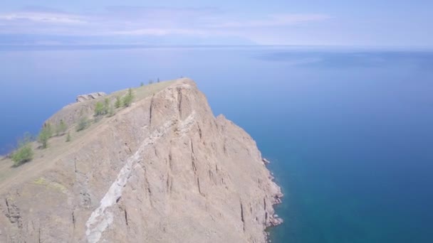 Prores Baikal Seeufer Und Felsen Aus Vogelperspektive Landschaft — Stockvideo