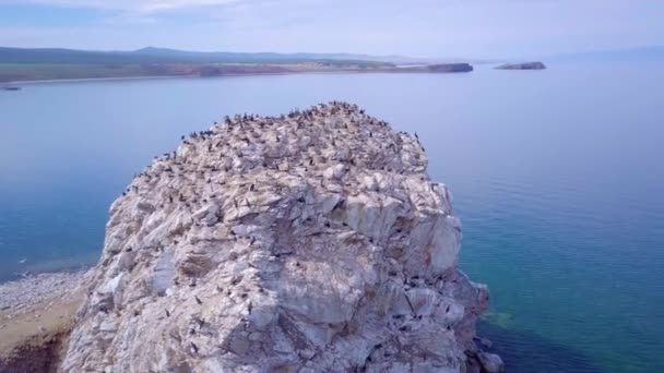 Prores Île Dans Lac Baïkal Paysage — Video