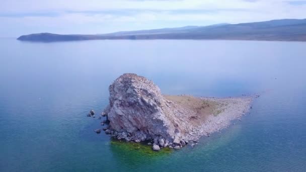 Prores Wyspa Jeziorze Bajkał Krajobraz — Wideo stockowe