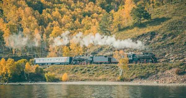 Vintage, tarihi buharlı tren. Seyahat. Turizm.