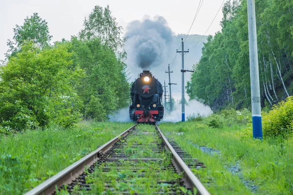 Vintage, tarihi buharlı tren. Seyahat. Turizm.