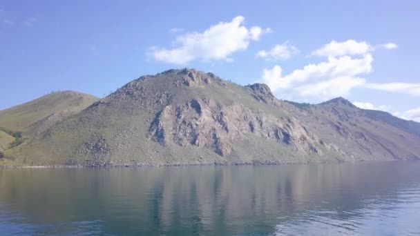 Prores Λίμνη Βαϊκάλη Και Βράχια Από Την Εναέρια Προβολή Τοπίο — Αρχείο Βίντεο