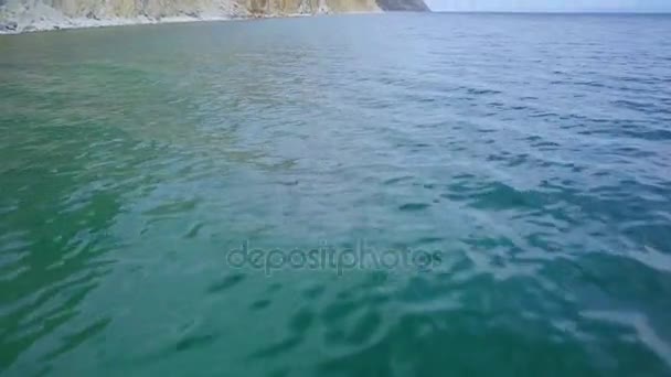 Prores Baikal Lago Costa Rochas Vista Aérea Paisagem — Vídeo de Stock