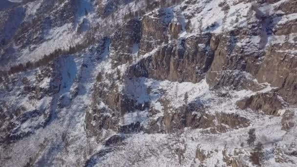 Prores Baikal Orilla Del Lago Rocas Desde Vista Aérea Paisaje — Vídeos de Stock